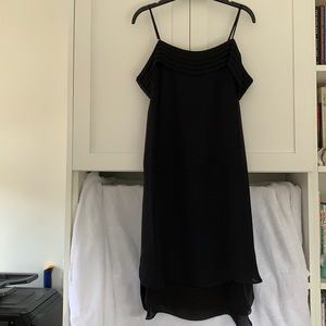 Alexander Wang off the shoulder black dress.